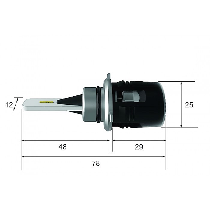 Светодиодная лампа Turbine легко помещается под крышку фары.